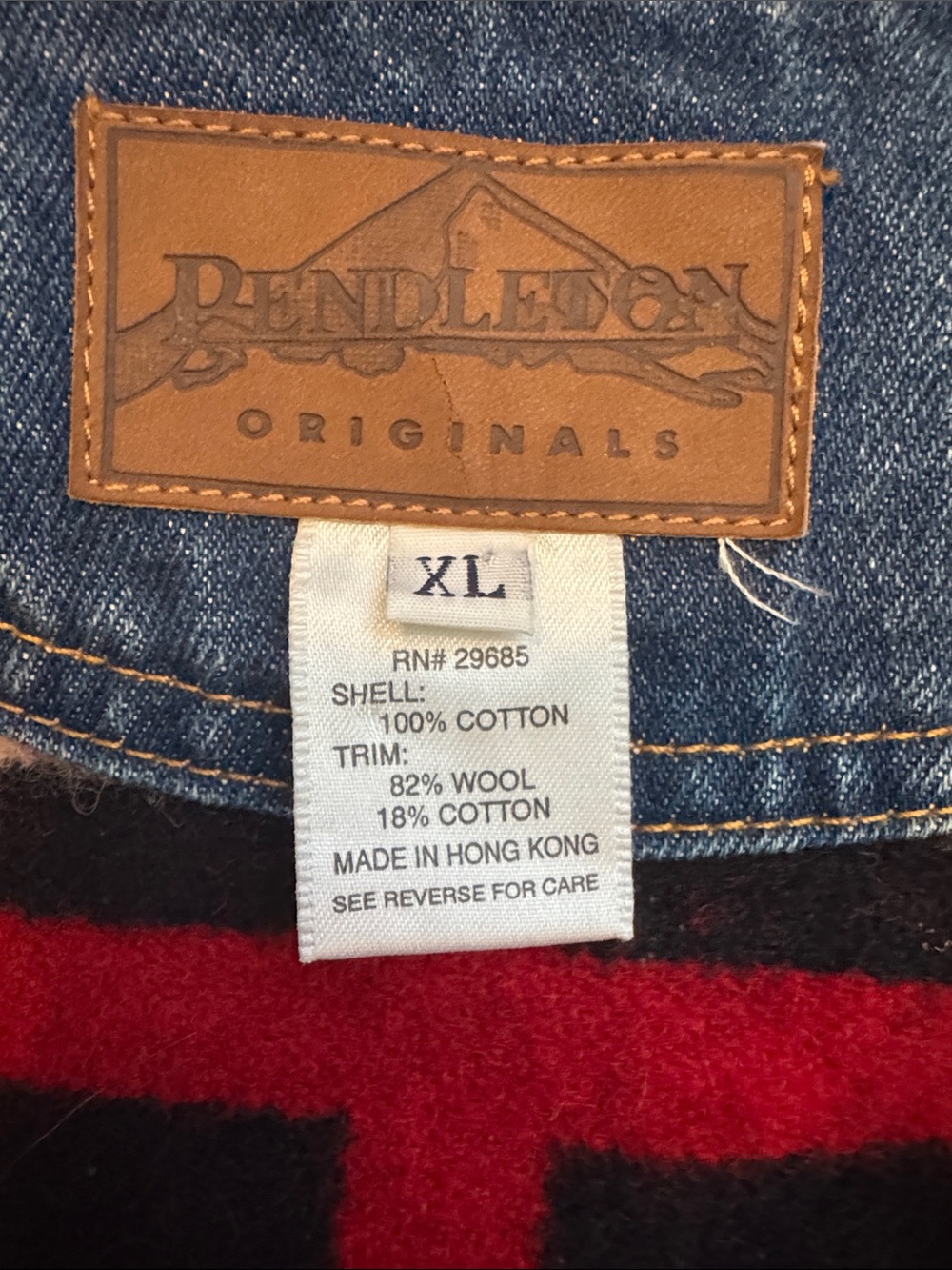 EUC VTG Pendleton Denim Wool Blanket Back Vest Southwestern Aztec Size XL - Picture 2 of 9